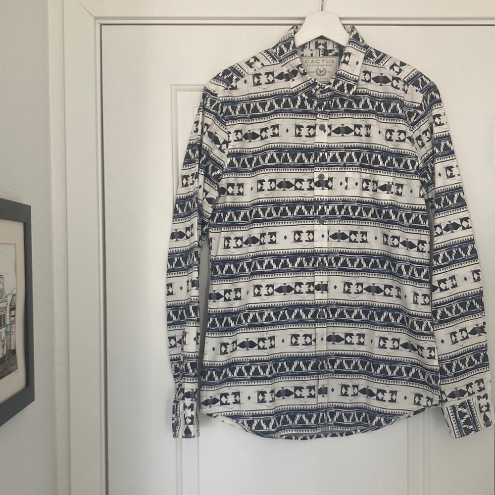 Cactus Small Long Sleeve Button Down Shirt Handcrafted Goods Since 1872